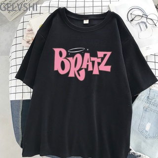 Bratz เสื้อยืดแขนสั้น ผ้าฝ้าย พิมพ์ลายตัวอักษร สไตล์ฮิปฮอป แฟชั่นสําหรับผู้ชาย และผู้หญิงสามารถปรับแต่งได้