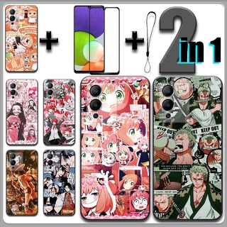 2 IN 1 เคสโทรศัพท์มือถือ กระจกนิรภัย เซรามิค กันรอยหน้าจอ ลายการ์ตูนอนิเมะ สําหรับ Infinix Note 12 G96