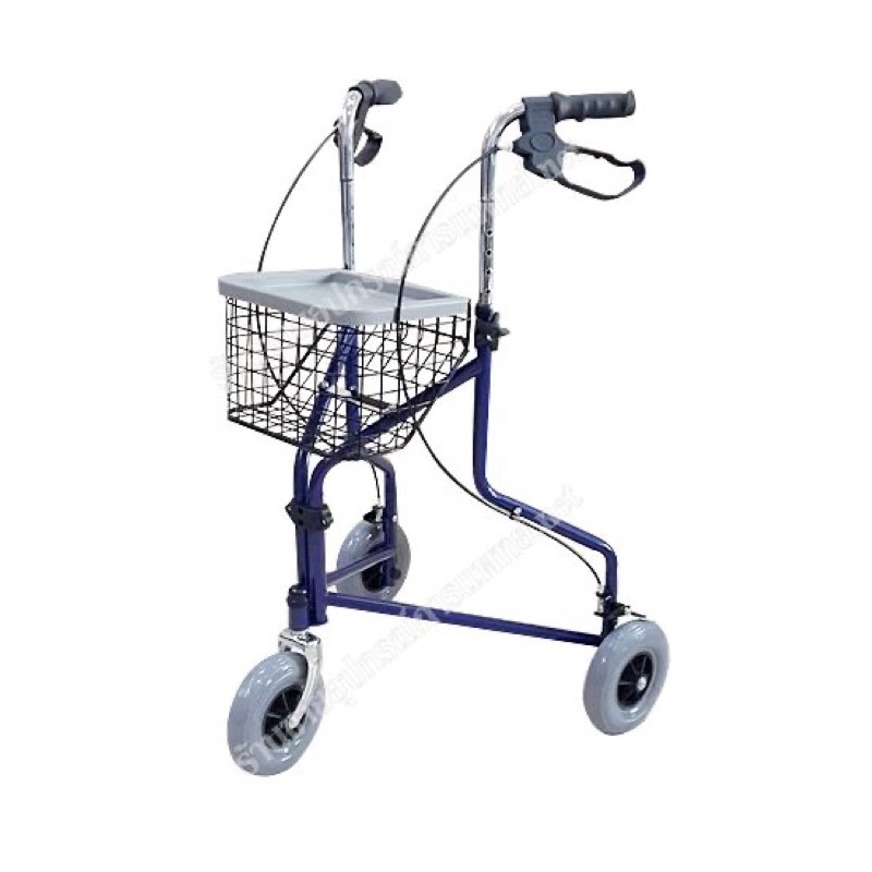 โรเลเตอร์ ช่วยเดิน แบบ 3 ล้อ Rollator มีเบรคมือ มีตะกร้าเก็บของ