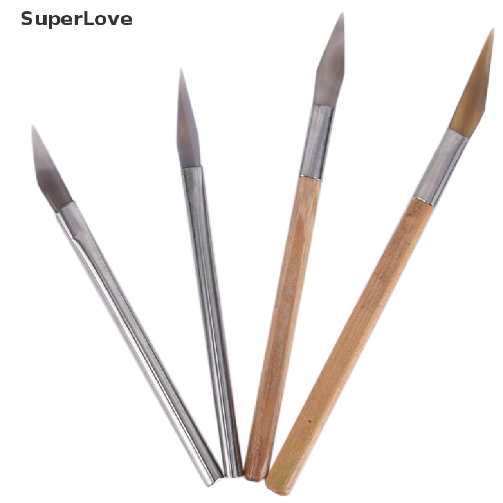 SUPER♥ Agate Burnisher Polishing Knife Edge With Bamboo Handle Jewelry Making Tools HOT