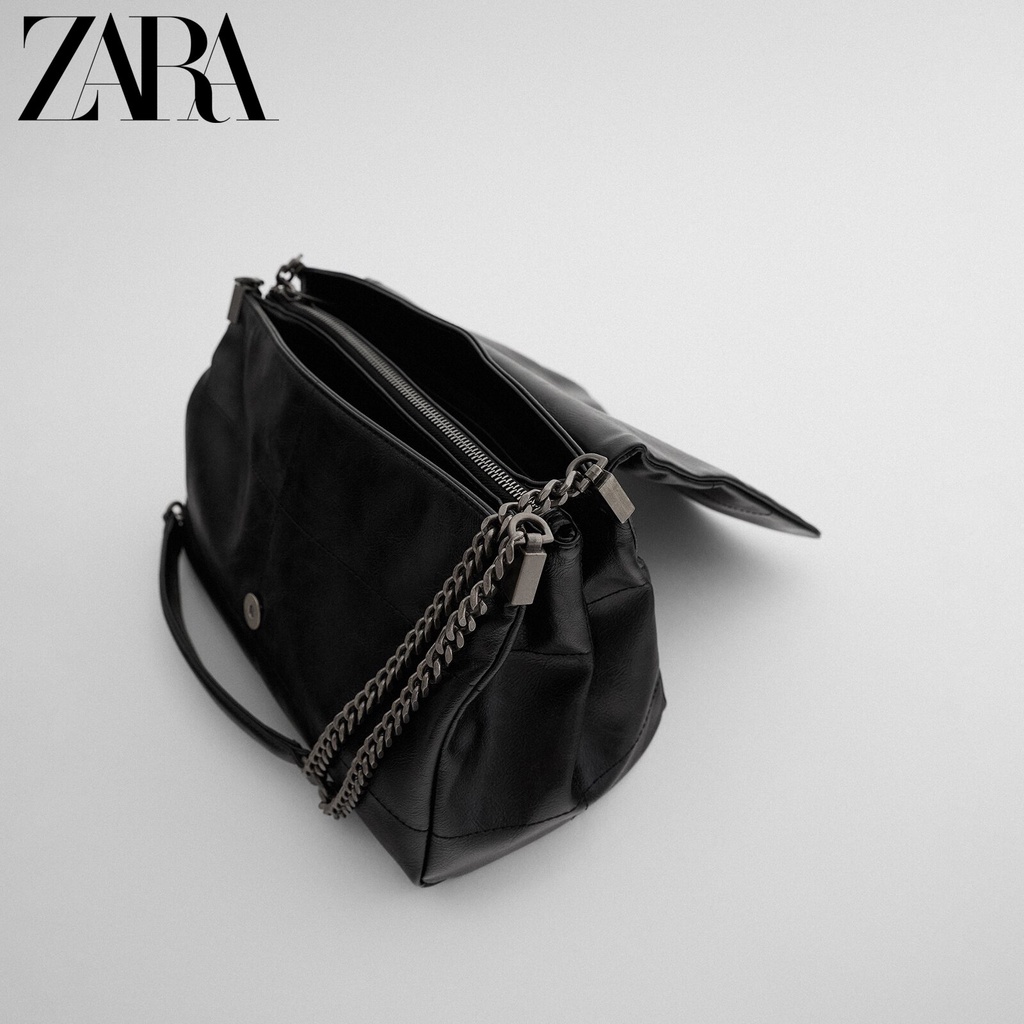 Zara กระเป๋าสะพายใหม่กระเป๋าใส่ซองจดหมายกระเป๋าความจุขนาดใหญ่สำหรับผู้หญิง