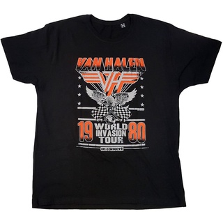 ถูกสุดๆเสื้อยืดลําลอง แขนสั้น คอกลม พิมพ์ลาย Van Halen Black Invasion Tour 1980 คุณภาพสูง แฟชั่นสําหรับผู้ชาย และผู้หญิง