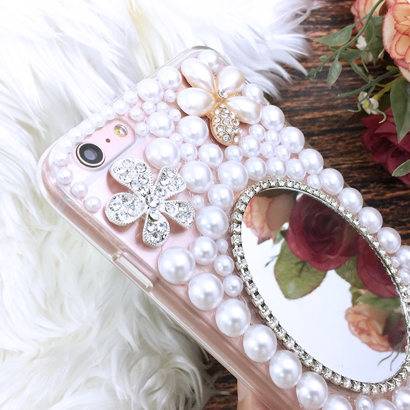 เคสไข่มุกสีขาวติดเพชร หรูหรา เคสแฟชั่น รุ่น Huawei Y6S /Y9S/ NOVA5T /NOVA3I /Y7 2018 /y5(2018)/NOVA7I /P30PRO #4
