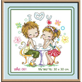 ไอแอมครอสติช iamcrossstitch DIY รหัส L-061 30x30 cm. ชุดอุปกรณ์งานฝีมือปักครอสติชครบชุด