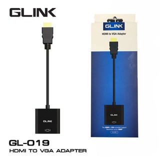 GLINK CONNECTOR (คอนเนคเตอร์) HDMI TO VGA GL-019 (BLACK) adapter vga hdmi usb อะแดปเตอร์ อุปกรณ์ต่อ อุปกรณ์คอม อุปกรณ์ต่