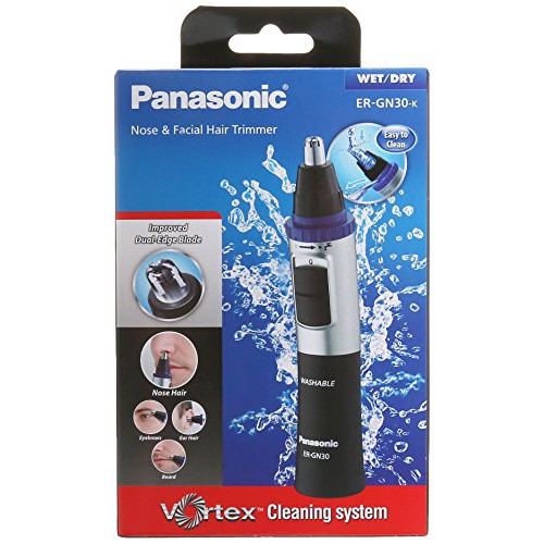 Panasonic® Nose Hair Trimmer and Ear Hair Trimmer ER-GN30-K ใบมีดคู่ เครื่องตัดแต่งขนจมูก ขนหู และขนบนใบหน้า