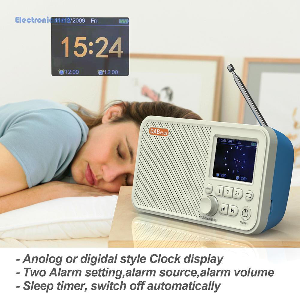 ElectronicMall01* C10 2.4 inch Color LCD Screen Alarm Clock DAB DAB+ FM Bluetooth-compatible Radio