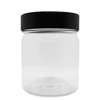กระปุกพลาสติก PET ขนาด 200 ml ทรงกลมเตี้ย (แพ็ค 10 ใบ)