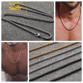 subei เครื่องประดับแฟชั่นสร้อยคอผู้ชายสีทอง/สีดํา/สีเงินขนาด 3 มม.