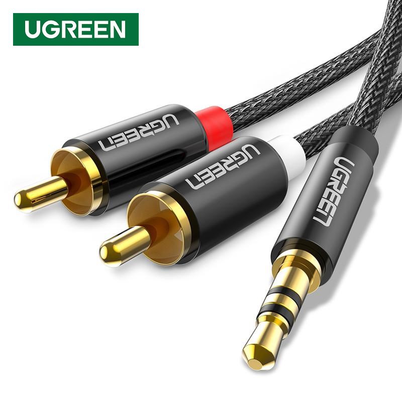 UGreen Audio Cable 3.5mm to RCA สายสัญญาณ Stereo 3.5 to rca สายถัก Nylon Braided