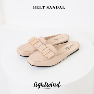 Windy Belt Sandal รองเท้าเปิดส้น หัวเข็มขัด สีครีม