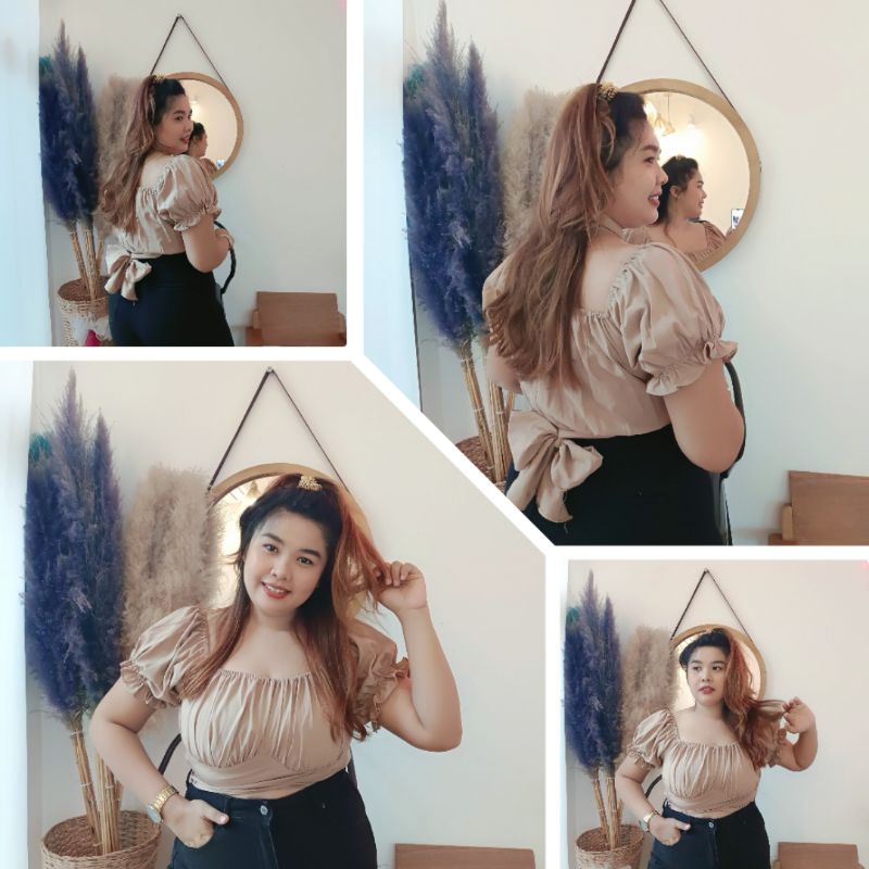 เสื้อครอป ผูกเอวงานสาวอวบ