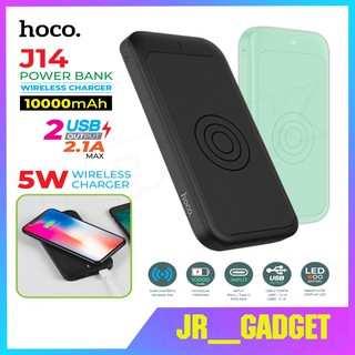 HOCO ของแท้ 100% J14 แบตสำรอง ไร้สาย Wireless Charger power bank ฟรี สาย Micro USB พกพาง่าย  jr_gadget