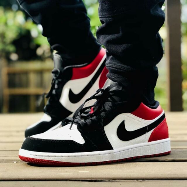 ผ าใบ Air Jordan 1 Low Black Toe Shopee Thailand