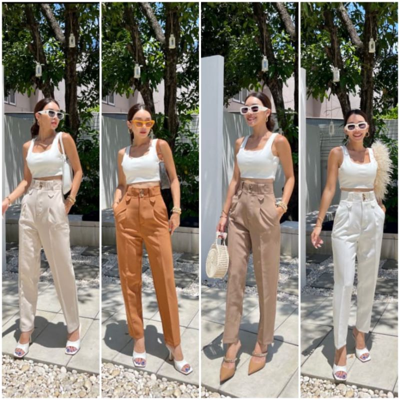 Ready New Promthong hw กางเกงขายาวนําเข้า กางเกงแฟชั่นสตรี bkk