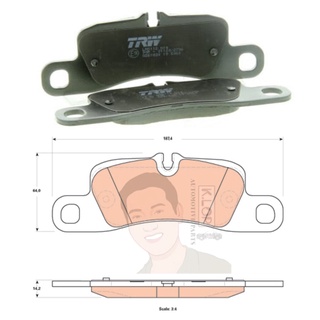 GDB1839 ผ้าเบรค-หลัง(TRW) (เนื้อผ้า COTEC) PORSCHE CAYENNE 4.5, 4S, Turbo S