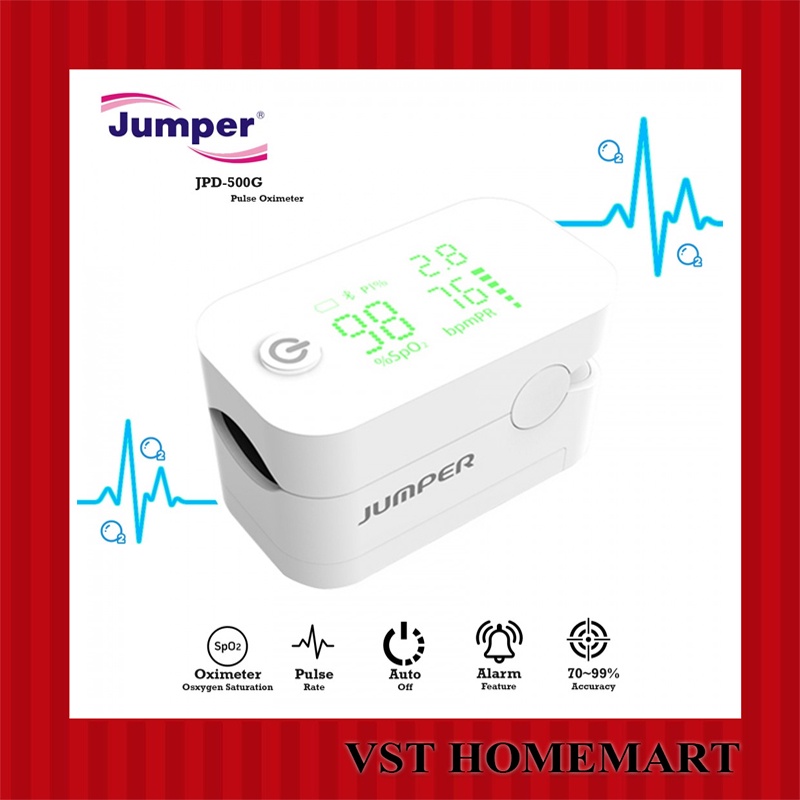 [พร้อมส่ง] Jumper เครื่องวัดออกซิเจน รับประกัน 1 ปีเต็ม Fingertip Pulse Oximeter รุ่น JPD-500G