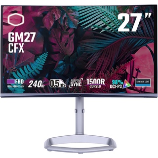 Gaming monitor Cooler Master GM27-CFX 240Hz FHD 1920 x 1080 Frameless Curved PC Gaming Monitor, 240Hz,  Curve 1500R, VA