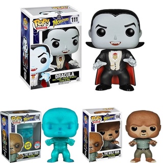 ฟิกเกอร์ Funko Pop Monsters Dracula แบบสากล สําหรับตกแต่งบ้าน # 111 หมาป่า # 114 Gitd 2016 Nycc Comic Con Exclusivo