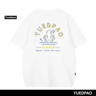 Yuedpao ยอดขาย No.1 รับประกันไม่ย้วย 2 ปี ผ้านุ่ม เสื้อยืดเปล่า เสื้อยืด Oversize White tako wasabi print