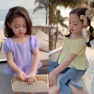 [Babycat] พร้อมส่ง ลดกระหน่ํา เสื้อยืดแขนสั้น สไตล์เกาหลี ญี่ปุ่น แฟชั่นฤดูร้อน สําหรับเด็กผู้หญิง 2022