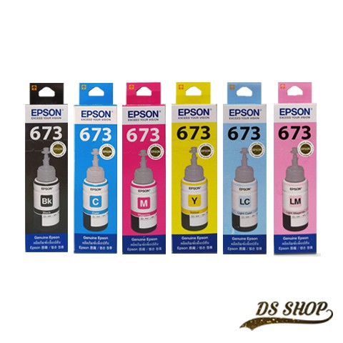 EPSON 673 BK,C,M,Y,LC,LM น้ำหมึกเติมแท้สำหรับ EPSON L-Series L800,L850,L1800