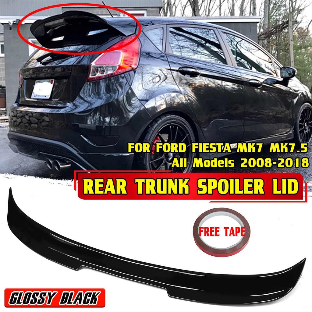 สปอตสินค้าBlack/Carbon Fiber Look Car Rear Trunk Boot Lip Spoiler Wing