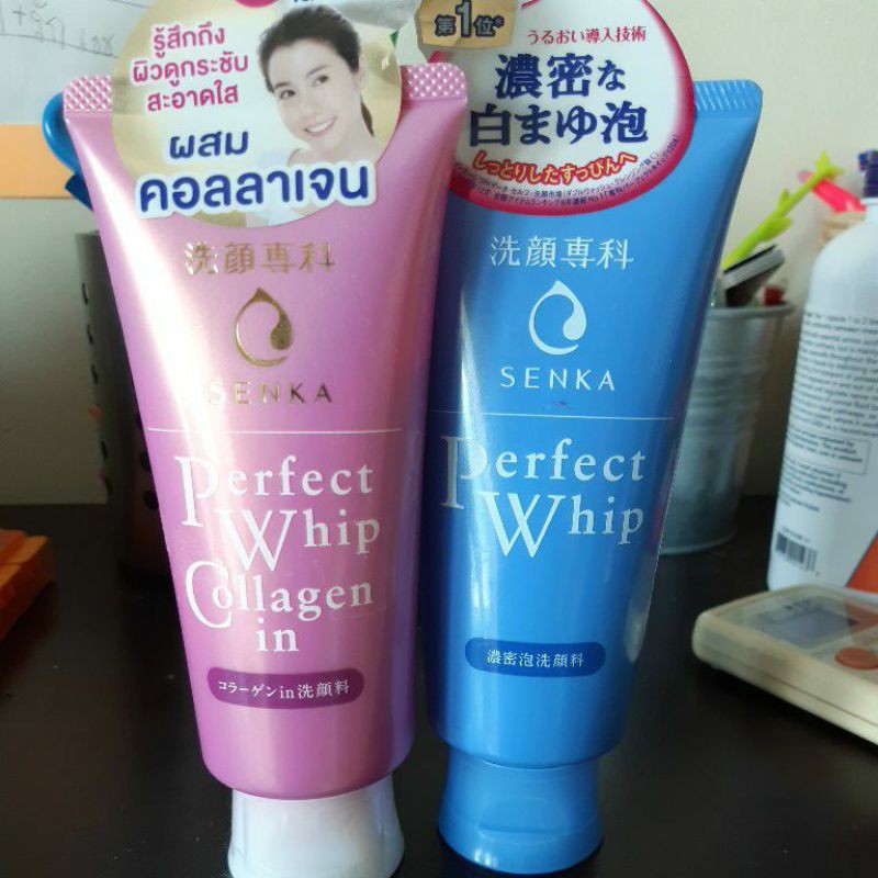 Original spot SENKA by Shiseido เซนกะ เพอร์เฟ็ค วิป & คอลลาเจน 120×2 กรัม = 2 หลอด
