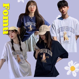 【ผ้าฝ้ายแท้】เสื้อยืดออลแมตช์เสื้อยืด Retriever สกีนลายน้องหมาน้องแมว  เสื้อยืดใส่ในวันสบายๆ ราคาน่ารัก 1993-1984