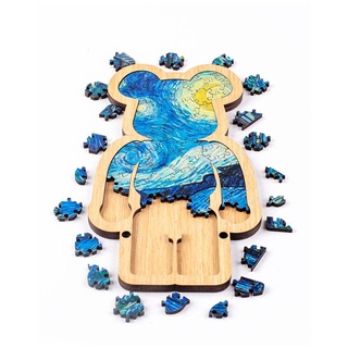 Violent bear Van Gogh star night special-shaped puzzle