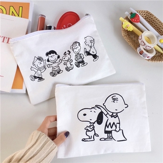 การ์ตูนอินง่าย Snoopy, ชาร์ลีสาวครอบครัวหนึ่งผ้าใบกระเป๋าเครื่องสำอางคลัทช์กระเป๋าล้างเก็บกระเป๋า