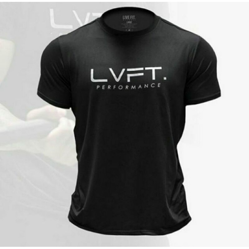 เสื้อยืด Live Fit LVFT Men Gym เสื้อแขนสั้นผ้าฝ้าย 100%