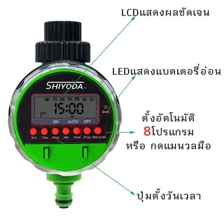 เครื่องตั้งเวลา รดน้ำ อัตโนมัติ ระบบบอลวาล์ว พร้อมข้อต่อแปลงเกลียวและข้อต่อสายไมโคร