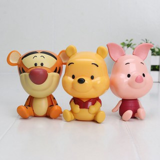 ตุ๊กตาฟิกเกอร์ winnie bear pooh pig ของเล่นสําหรับเด็ก 3 ชิ้น
