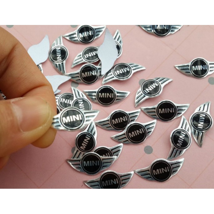 ราคาต่อ 1 ชิ้น ขนาด 21 mm โลโก้ มินิคูเปอร์ แต่งทั่วไป กุญแจ Mini cooper Car logo Auto Key Fob Emblem key Shell decal Ba