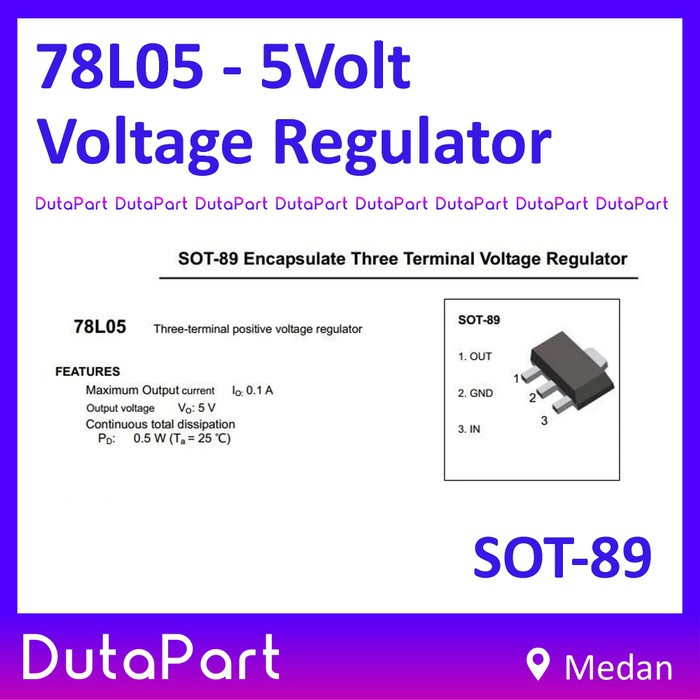 78l05 L78l05 Cj78l05 5v 0.1a 100ma Smd อุปกรณ์ควบคุมแรงดันไฟฟ้า Sot-89 ...