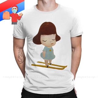 เสื้อยืดผ้าฝ้ายพิมพ์ลาย เสื้อยืดแขนสั้น พิมพ์ลายการ์ตูน yoshitomo nara yoshitomo nara ทรงหลวม เหมาะกับฤดูใบไม้ผลิ และฤดู