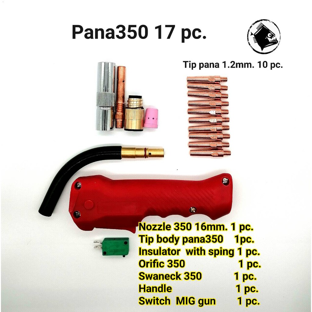 Contact Tip pana1.2 mm. หัวเชื่อม Co2/MIG/MAG พานาพร้อม Handle Swanack, Torch Body/ Nozzle pana Insulator, Tip Body, Ori