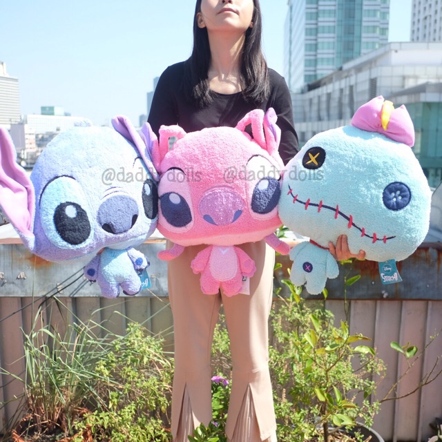 หมอนอิง Stitch สติช & Angel แองเจิ้ล & Scrump สกั๊ม ขาห้อย 19นิ้ว