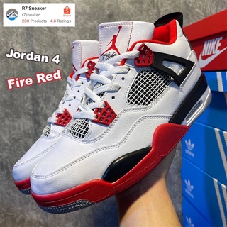 รองเท้าผ้าใบ Air Jordan 4 Fire Red รองเท้าบาสเก็ตบอล