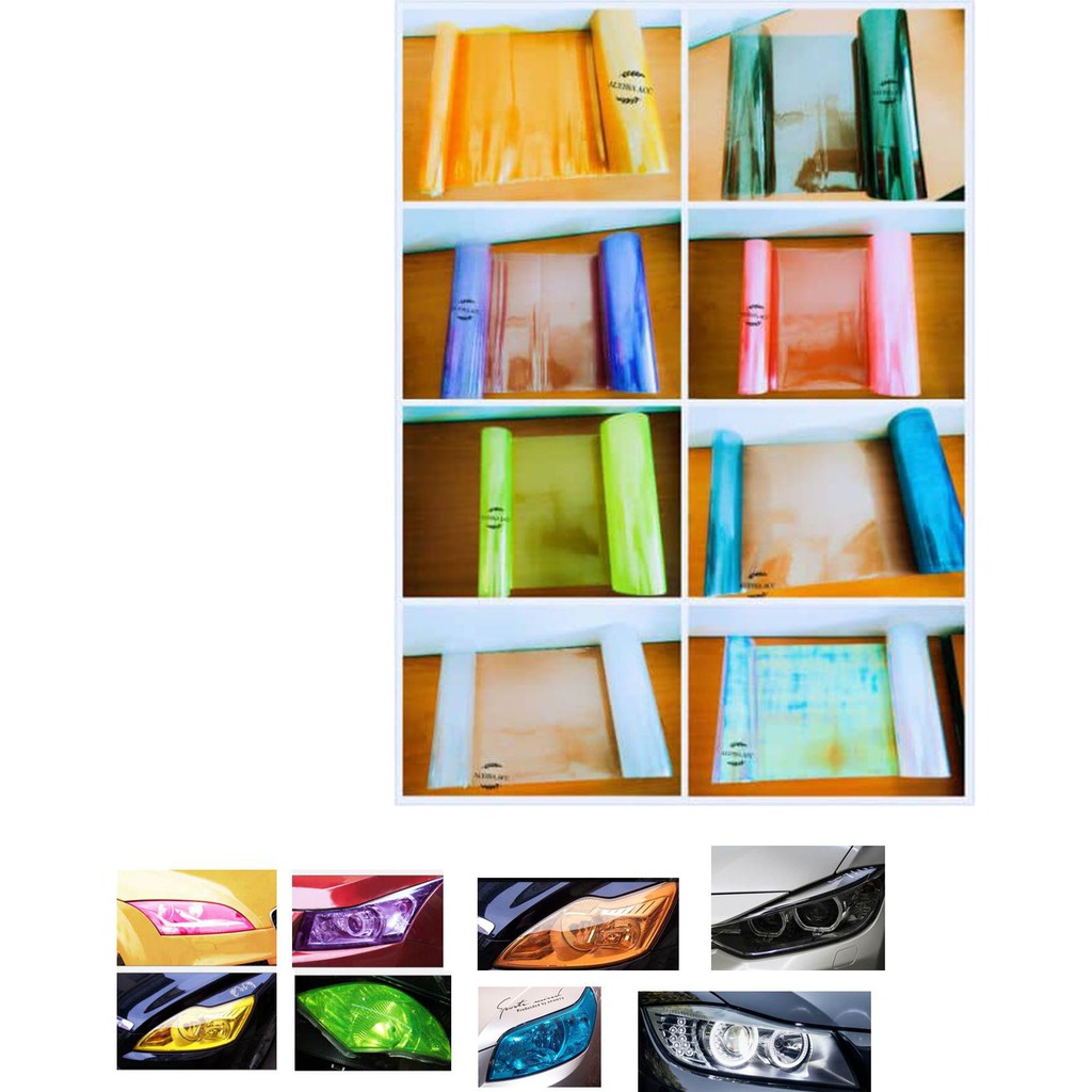 ไฟหน้ารถยนต์ ไฟหน้า FOG LIGHT TAIL LIGHT STICKER SMOKE TIN FILM โคมไฟ TINTED
