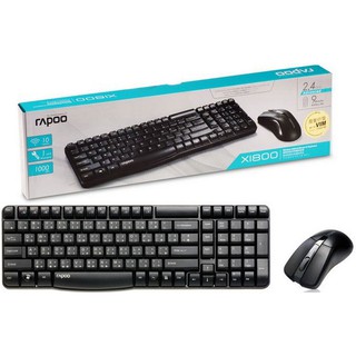 Rapoo Keyboard+Mouse Wireless แป้นภาษาไทย/อังกฤษ ของแท้ ประกันศูนย์ 2ปี เมาส์และคีย์บอร์ด ไร้สาย