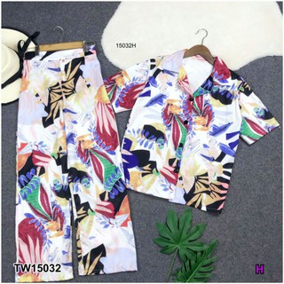 Set 2 ชิ้น เสื้อเชิ้ตแขนสั้น ผ้าไหมอิตาลี่ พิมพ์