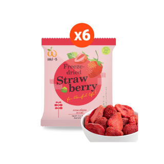 [ใส่โค้ด AC66VX38 ลด 15%] Wel-B Freeze-dried Strawberry 22g.(สตรอเบอรี่กรอบ 22 กรัม) (แพ็ค 6 ซอง) - ขนม ขนมเด็ก