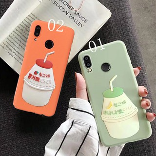 เคสโทรศัพท์ แบบซิลิโคน TPU นิ่ม ผิวเคลือบด้าน ลายขวดนมกล้วยและสตรอว์เบอร์รี สำหรับ Xiaomi Redmi Note 7 4A 4X 5 6A GO Mi 8 Lite 9 SE A2 F1 Mix 2S