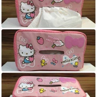 ...สินค้าพร้อมส่ง... Tissue kitty สีชมพูมีที่แขวนในรถจ้า