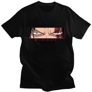 [S-5XL]เสื้อยืดแขนสั้นลําลอง ผ้าฝ้าย 100% พิมพ์ลายอนิเมะ One Piece Portgas D Ace Eyes แฟชั่นฤดูร้อน สไตล์ญี่ปุ่น สําหรับ