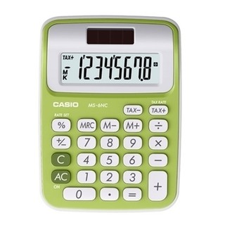 CASIO เครื่องคิดเลขตั้งโต๊ะขนาดเล็ก จอ 8 หลัก รุ่น MS-6NC-GN