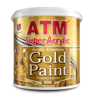 สีน้ำอะครีลิคสีทอง ATM  เบอร์ 999 ขนาด 1 แกลลอน (ATM Acrylic Emulsion Gold Paint No. 999)