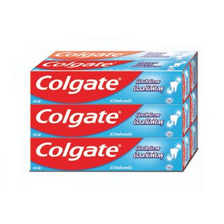 🚚💨พร้อมส่ง!! คอลเกต ยาสีฟัน ริ้วใสเย็นสดชื่น 140 กรัม แพ็ค 6 กล่อง Colgate Toothpaste Double Cool Stripe 140 g x 6